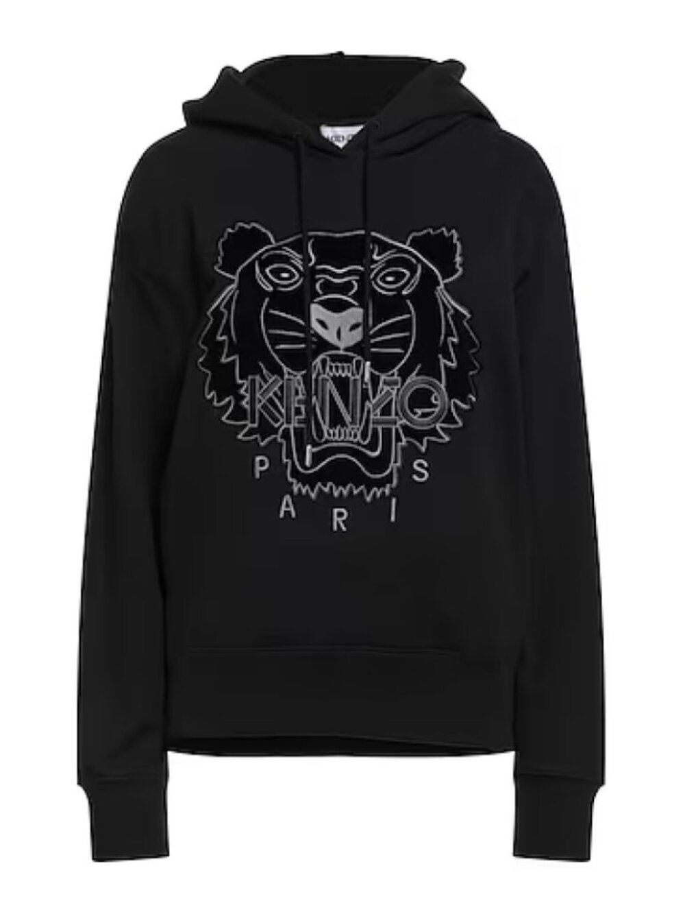 Kenzo Embroidered Tiger Pullover Hoodie with pockets